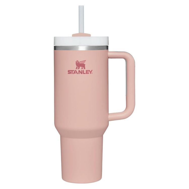 Stanley Quencher H2.0 Rose Quartz RRP £44.99 Insulated Tumbler With Handle And Straw